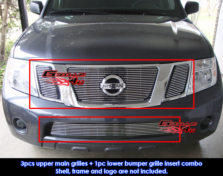 Fedar Lower Bumper Overlay Billet Grille Insert for Compatible With 2005-2008 Nissan Frontier//Pathfinder Selected Models