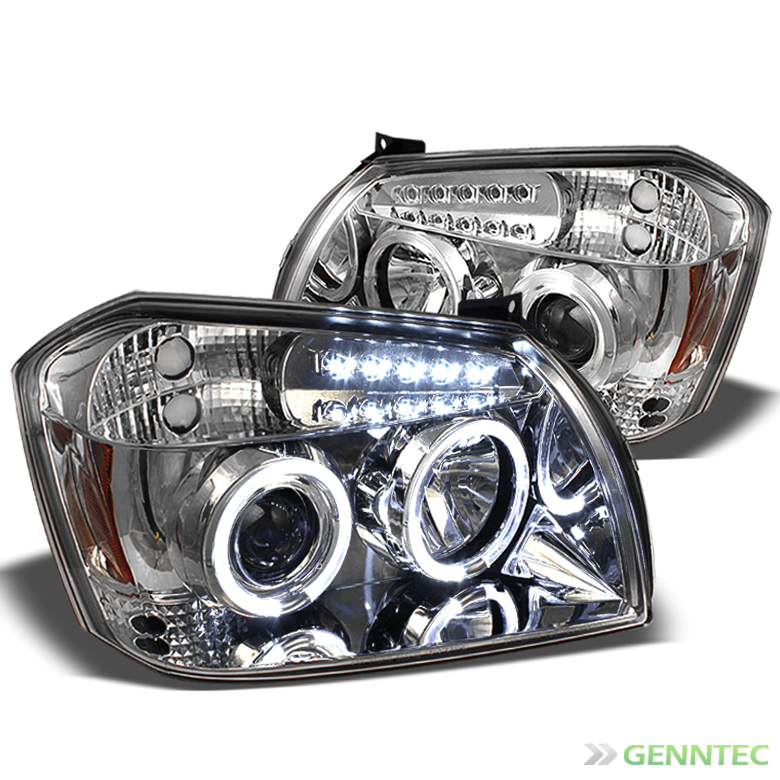 For 2005-2007 Dodge Magnum Projector Twin Halo LED Headlights Head Lights Set