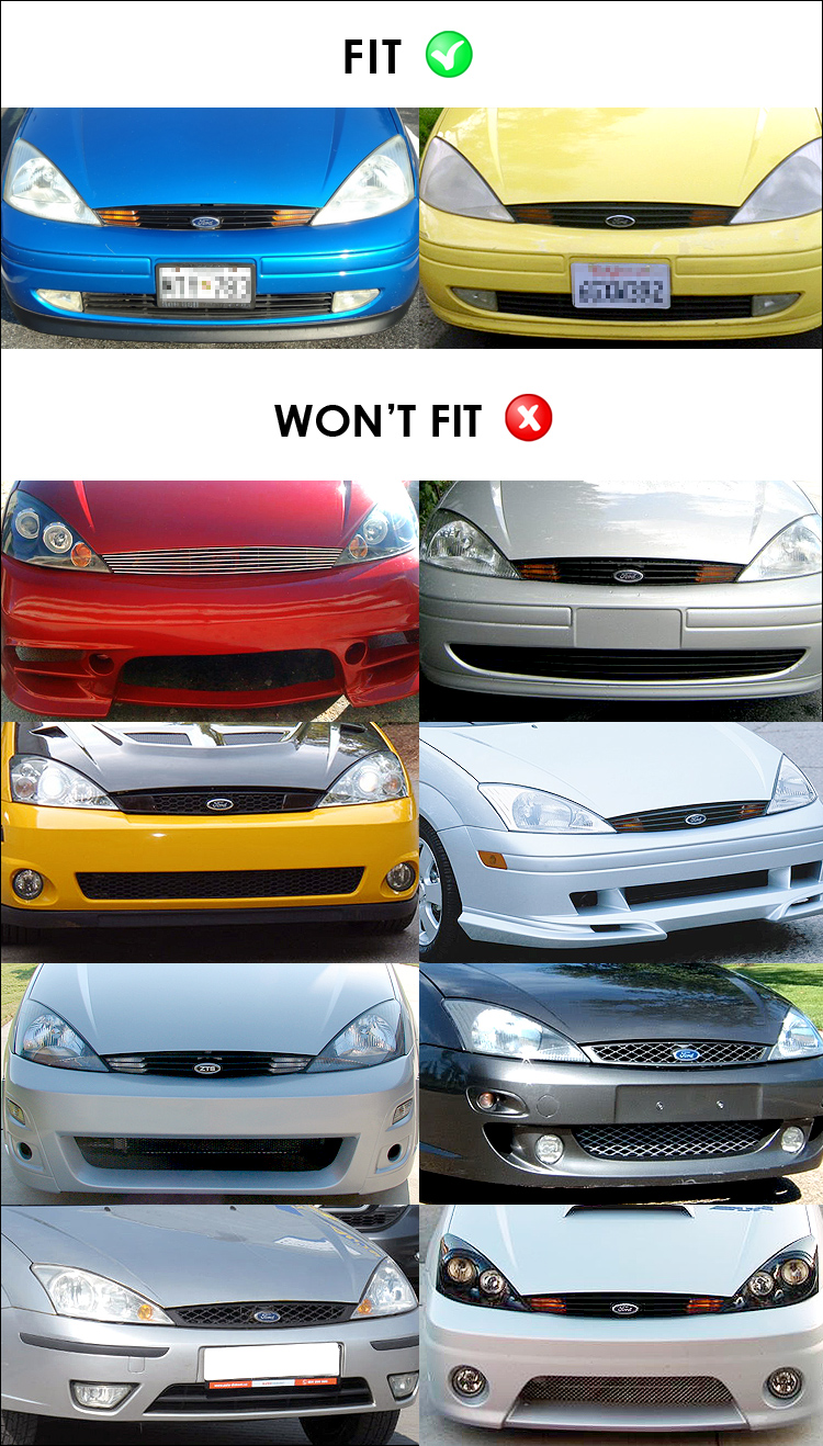 billet grills for chevy trucks on Automotive Car Truck Parts Fits 2000 2004 Ford Focus Black Billet Grille Combo