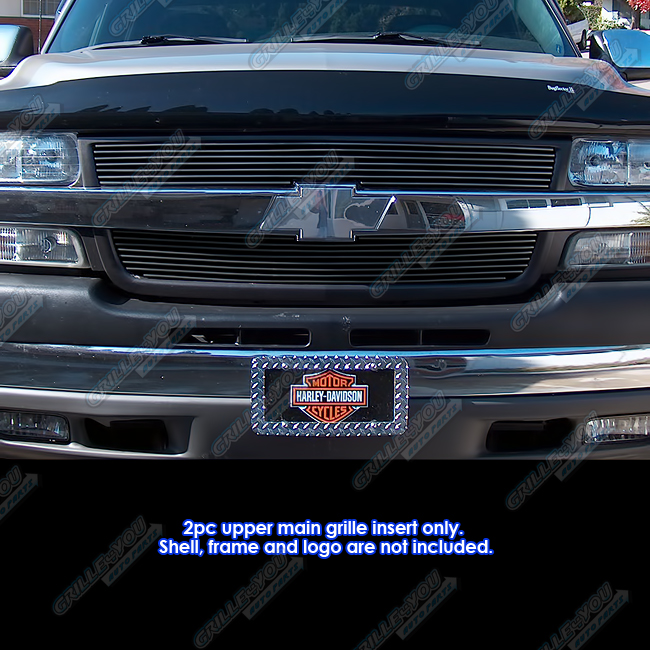 Fits 2001-2002 Chevy Silverado 2500/3500 Black Billet Grille Grill