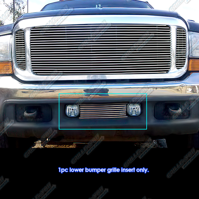 APS Compatible with 1999-2004 Ford F250 F350 F450 Excursion Bumper Black Billet Grille Grill Insert