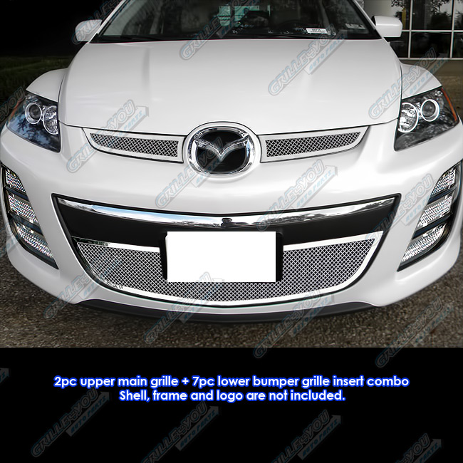 Custom Fits 10 12 Mazda Cx7 Cx 7 Stainless Steel Mesh Grill Combo Ebay