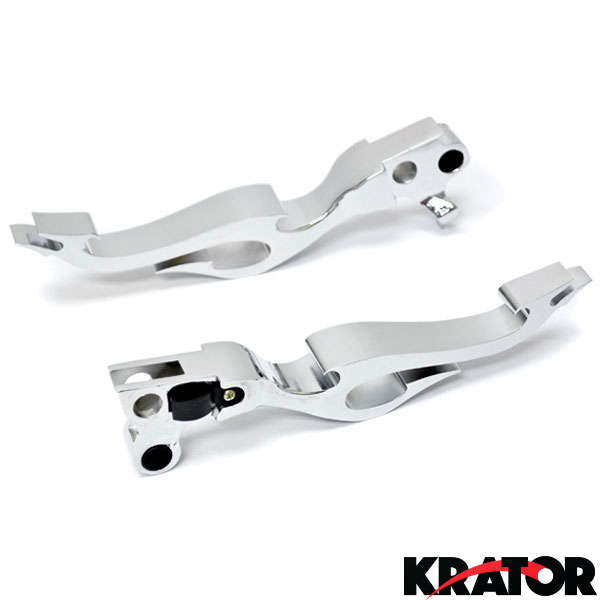 Krator Black Skull Motorcycle Hand Levers Front Controls Compatible with 1996-2015 Harley Davidson FXDWG Dyna Wide Glide
