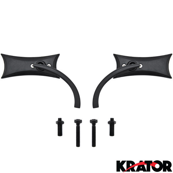 Krator Black Custom Mirrors For Kawasaki Vulcan 1700 - Adjustable Billet Aluminum Rear View Pair - View #6
