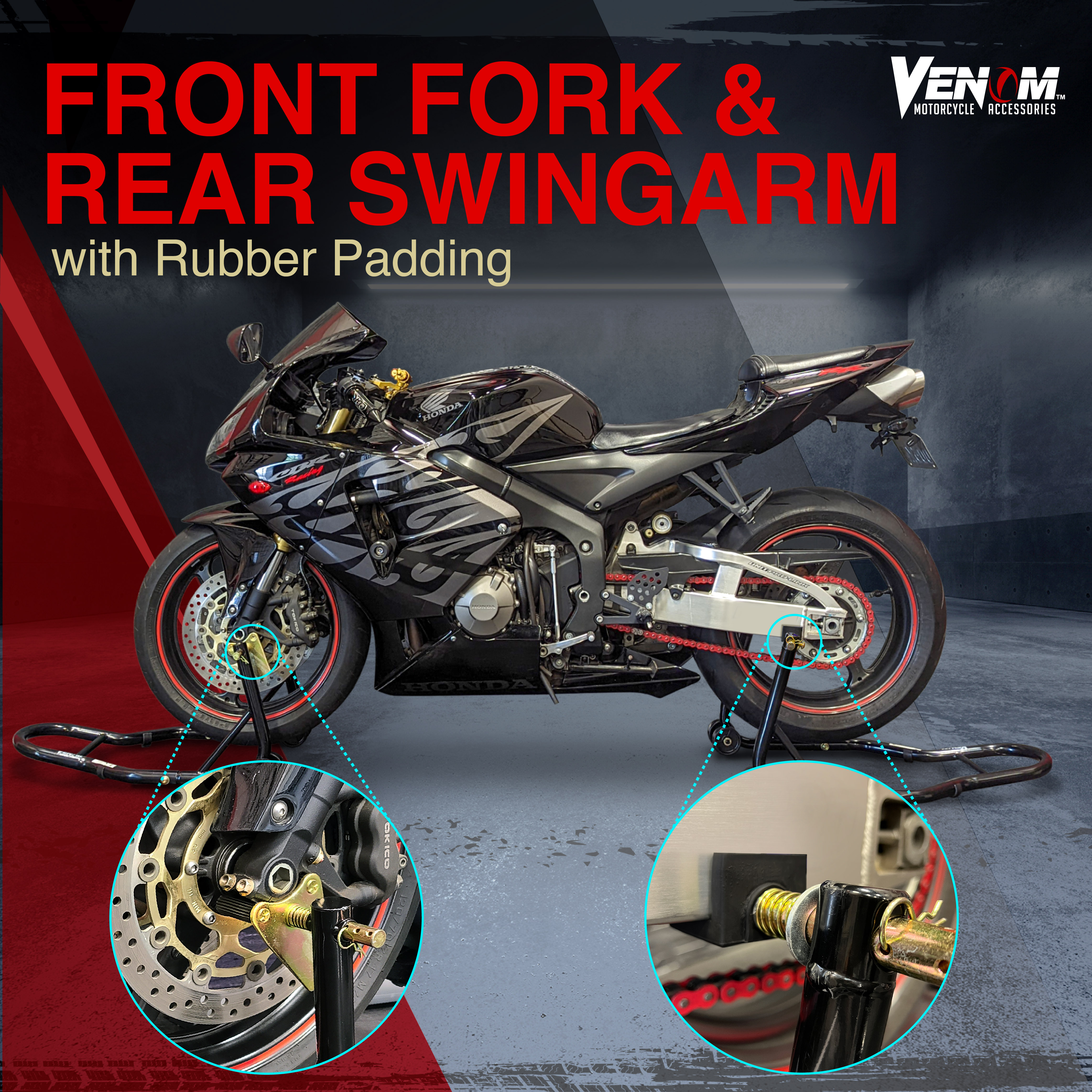 ss Motorcycle Front+Rear Paddle Wheel Lift Stand For Kawasaki