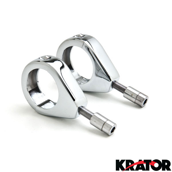 Chrome Turn Signal Relocation Fork Clamp Kit 41mm For Honda VTX