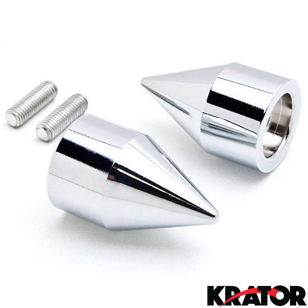 Krator Black Spike Bar Ends Hand Grip Handlebar End Caps For 1995-2012 Kawasaki Ninja ZX6R