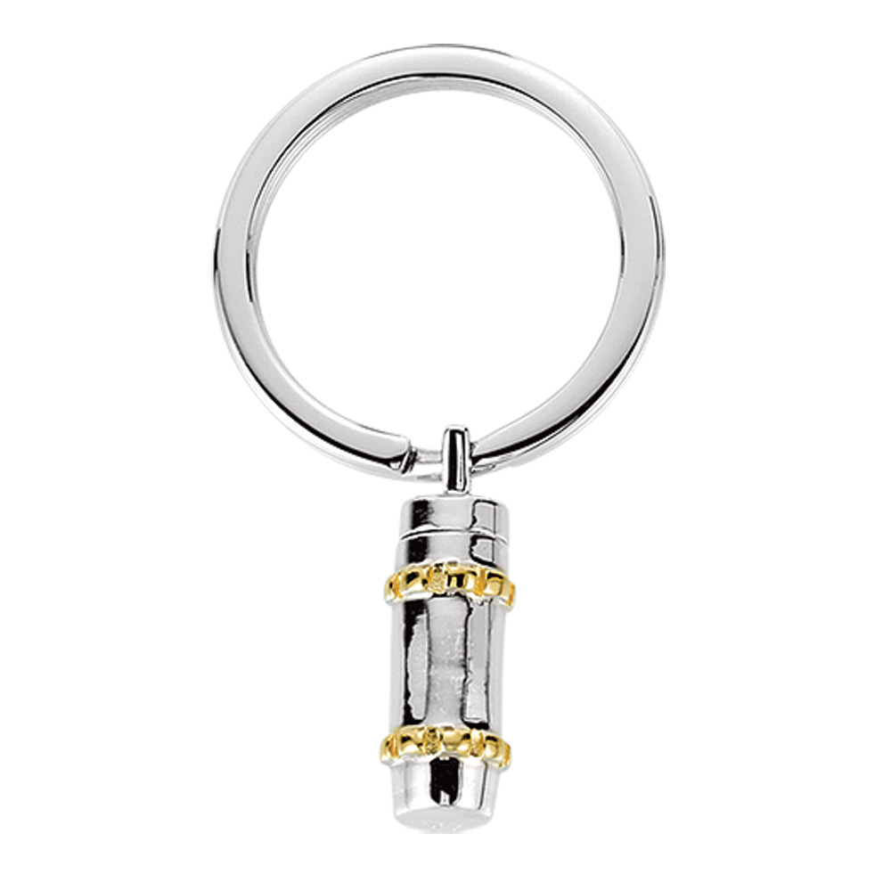 Rhodium 14k Gold Plated Sterling Silver Cylinder Ash Holder Key Chain Rhodium 14k Gold Plated Sterling Silver Cylinder Ash Holder Key Chain