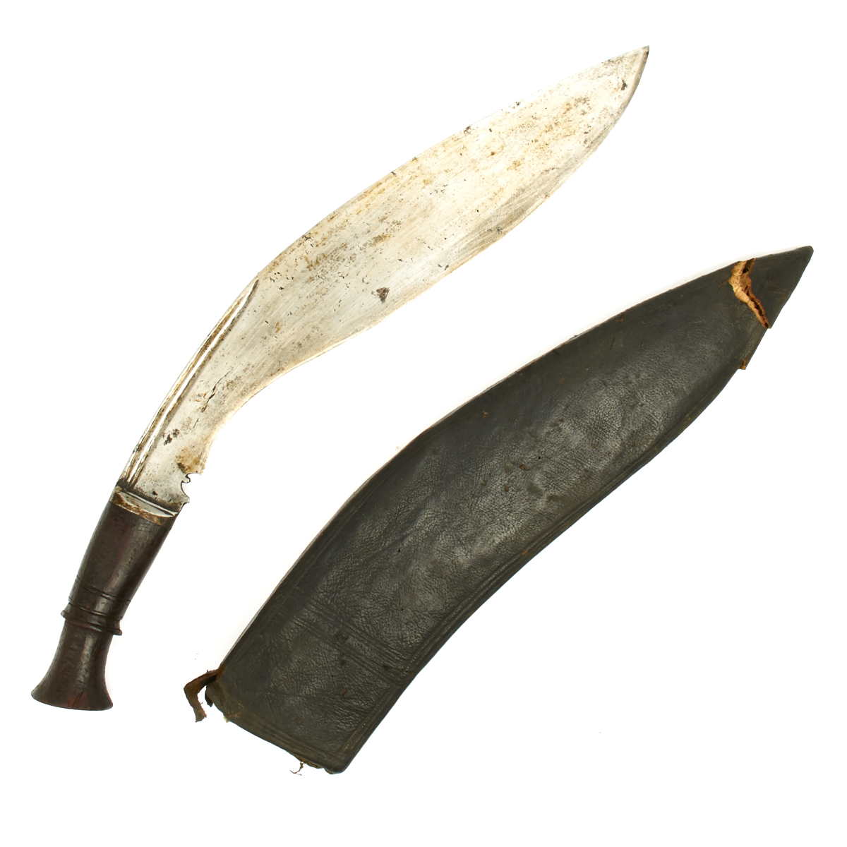Original 19th Century Nepalese Gurkha Long Leaf Kukri Fighting Knife