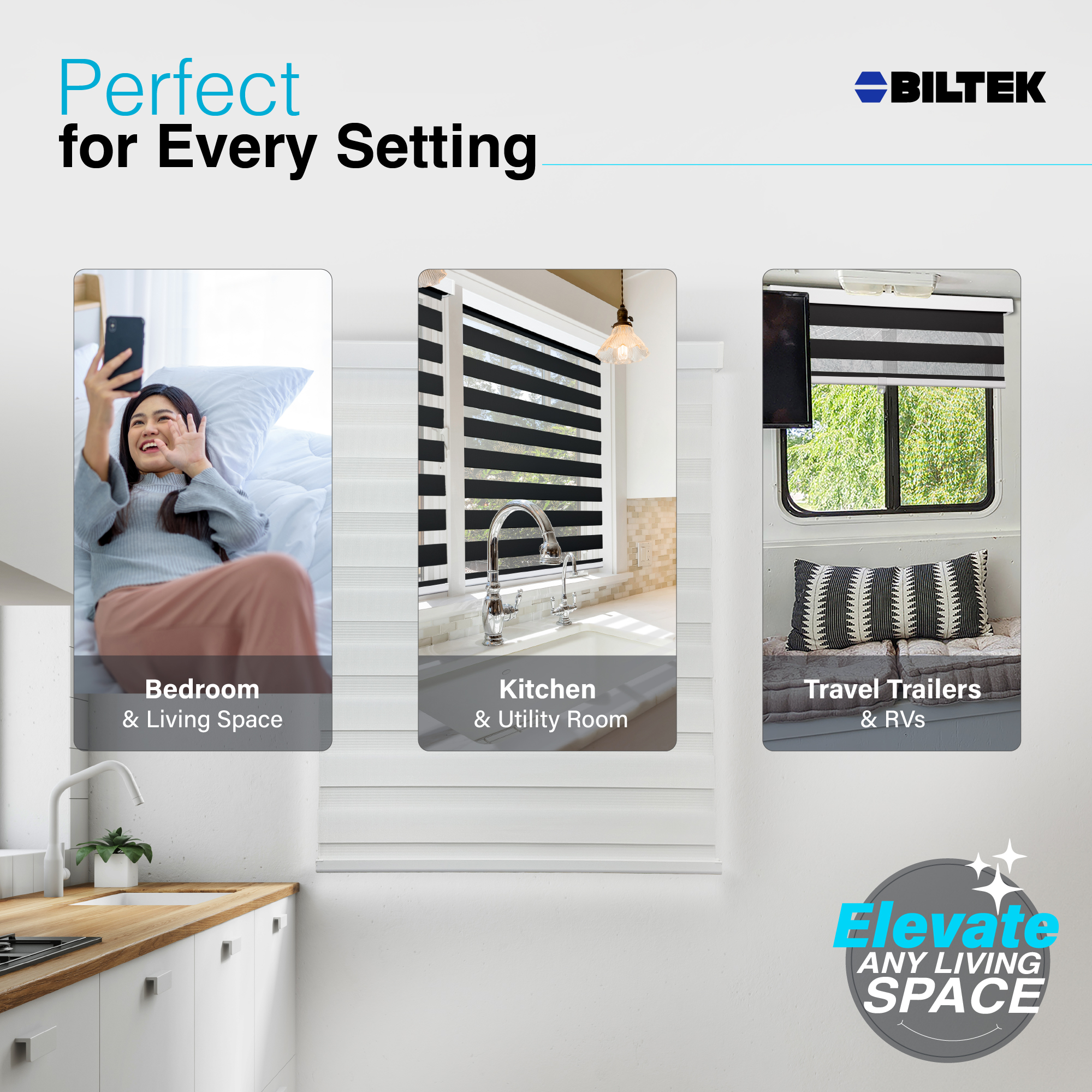 Cordless Zebra Roller Blinds Sheer Shades, Sheer or Privacy - 20" to 72"W x 72"H - Picture 13 of 21