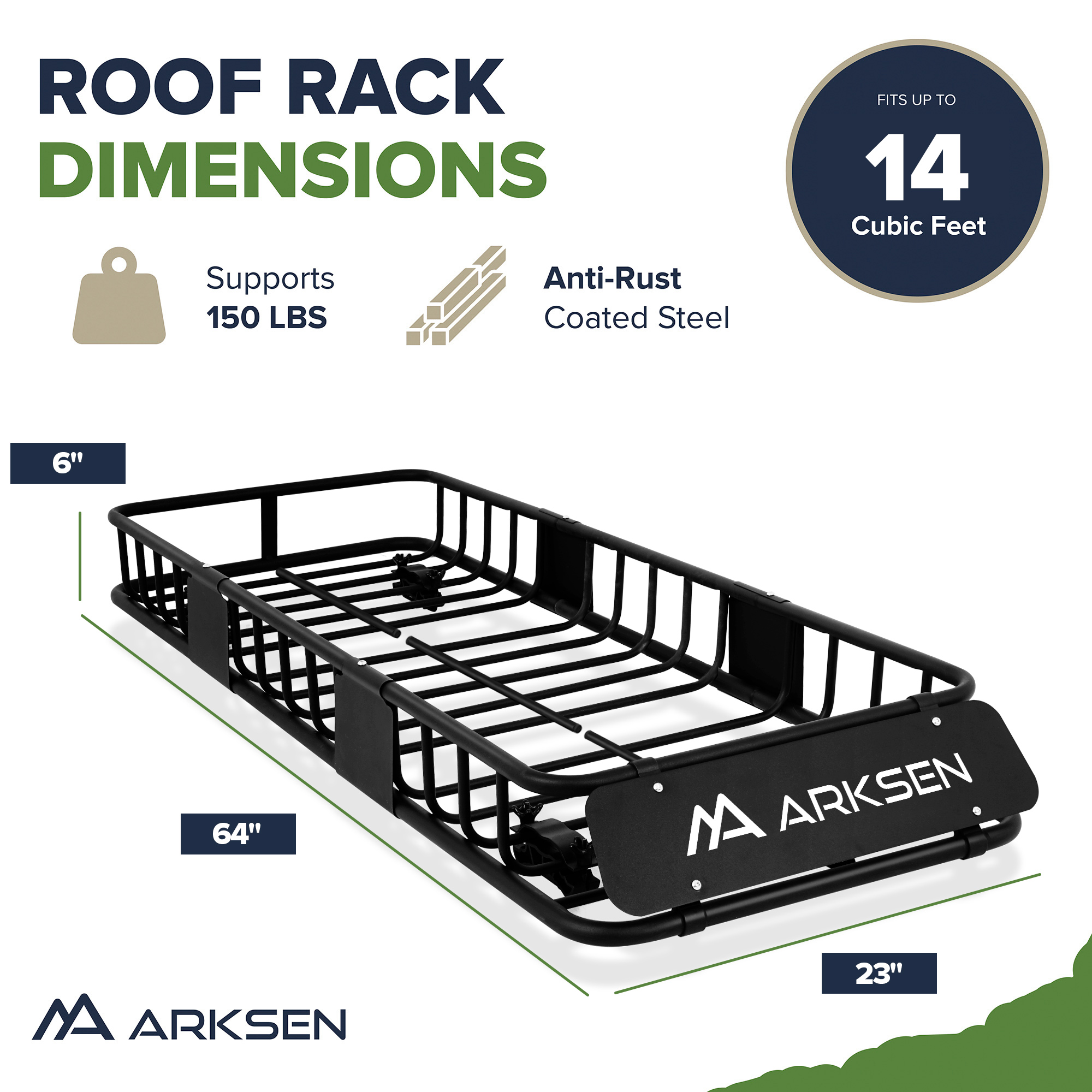 Skinny Roof Rack Cargo Carrier Basket for Car, Truck or SUV Transport