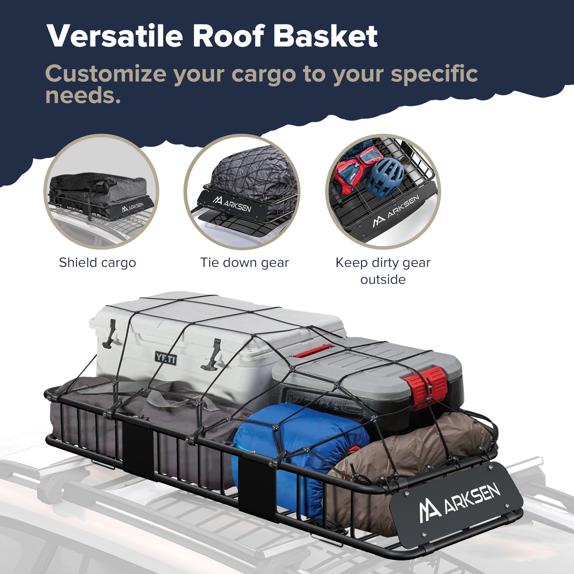 Skinny Roof Rack Cargo Carrier Basket for Car, Truck or SUV Transport