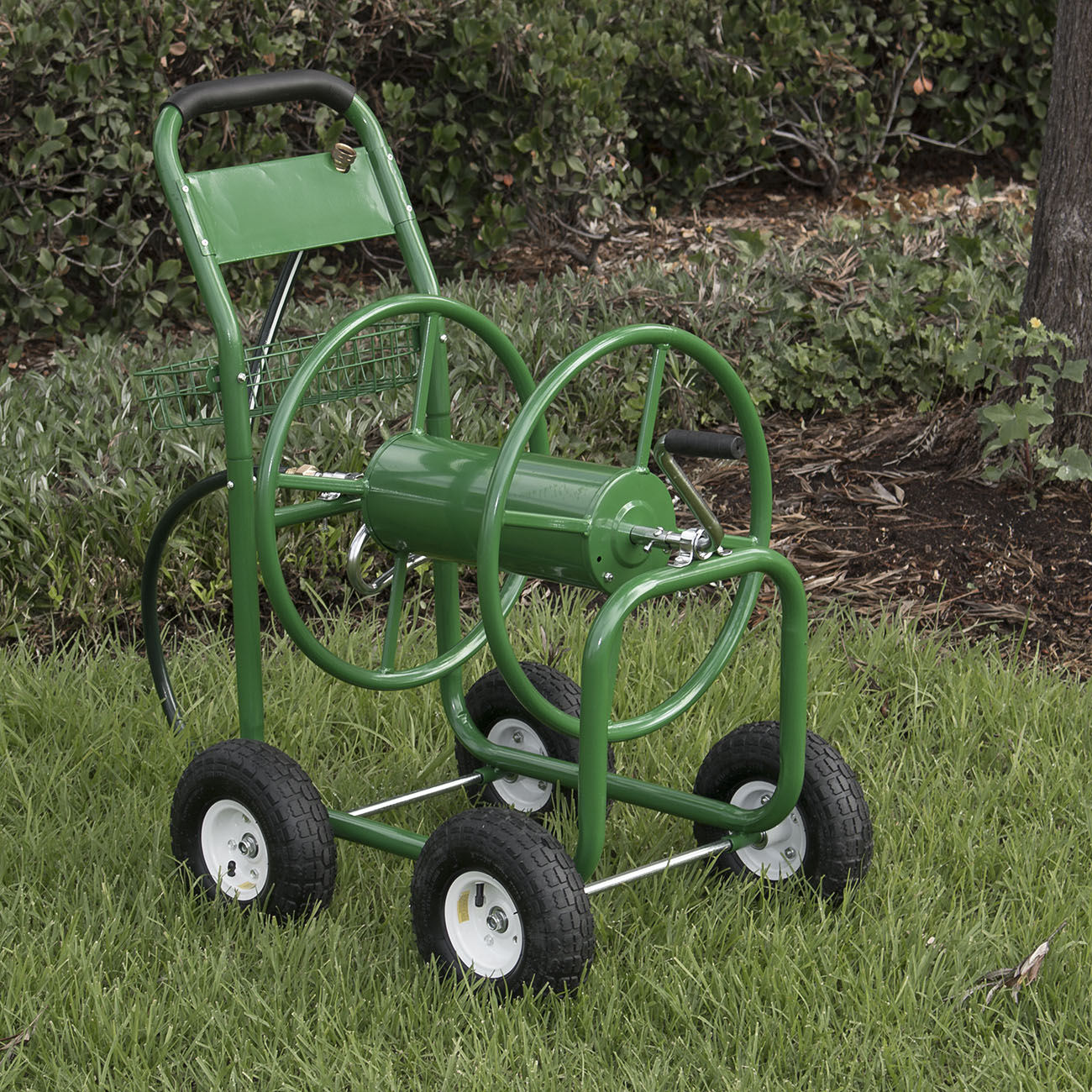 Details About Green Water Hose Reel Cart 300 Ft Outdoor Garden Heavy Duty Yard Planting