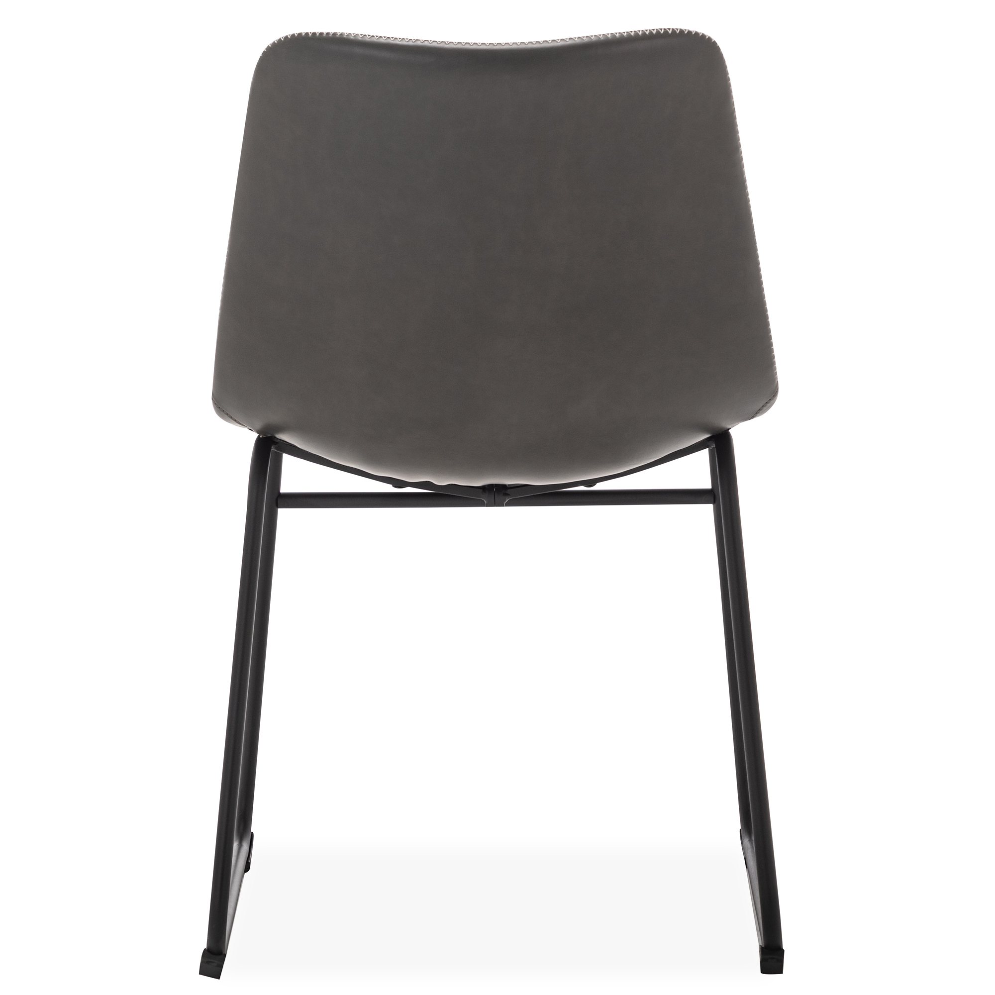 Set of 2 Upholstered Bucket Seat Armless Dining Side Chair W/ Metal