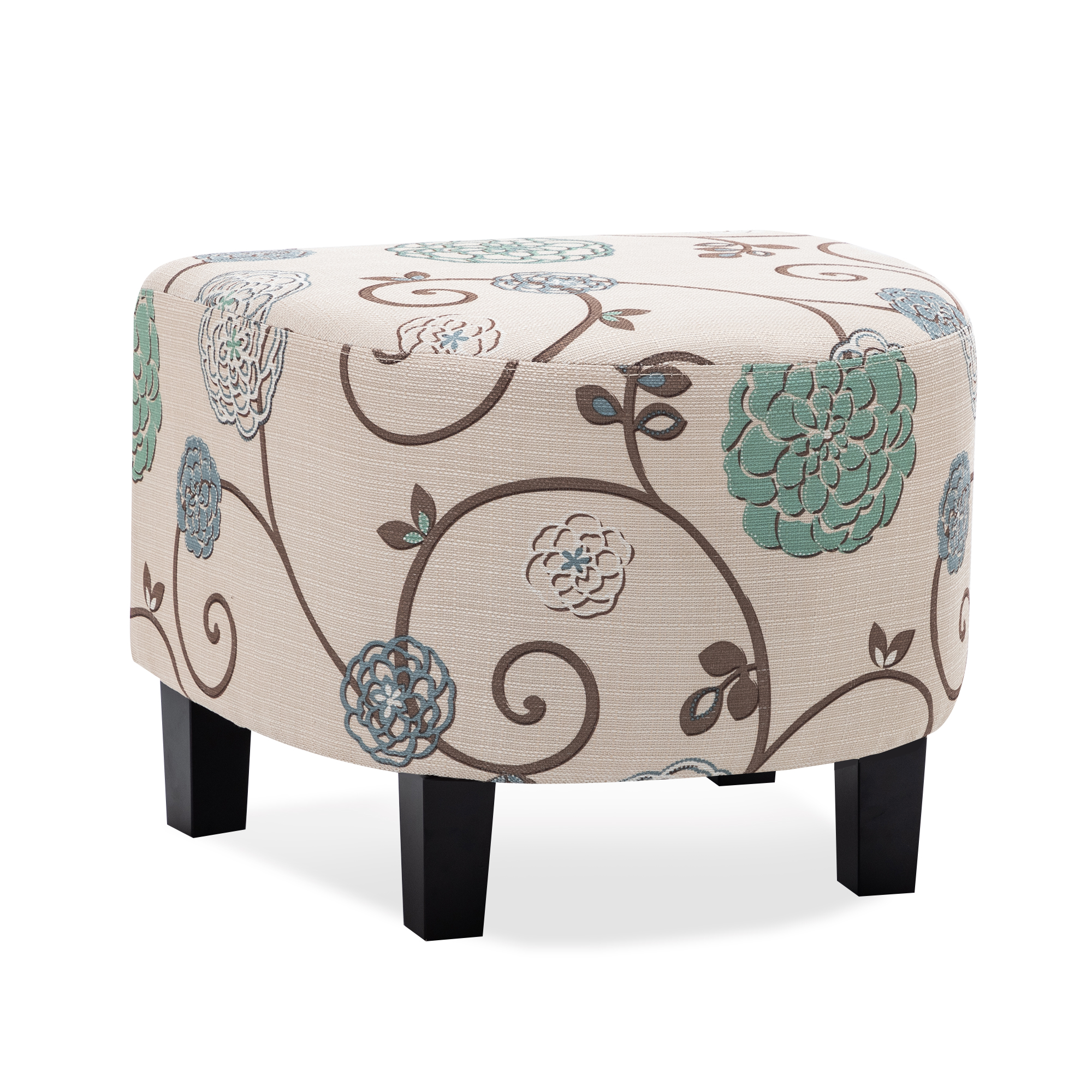 Barrel Accent Tub Upholstered Chair W/Ottoman Foot Rest Living Room