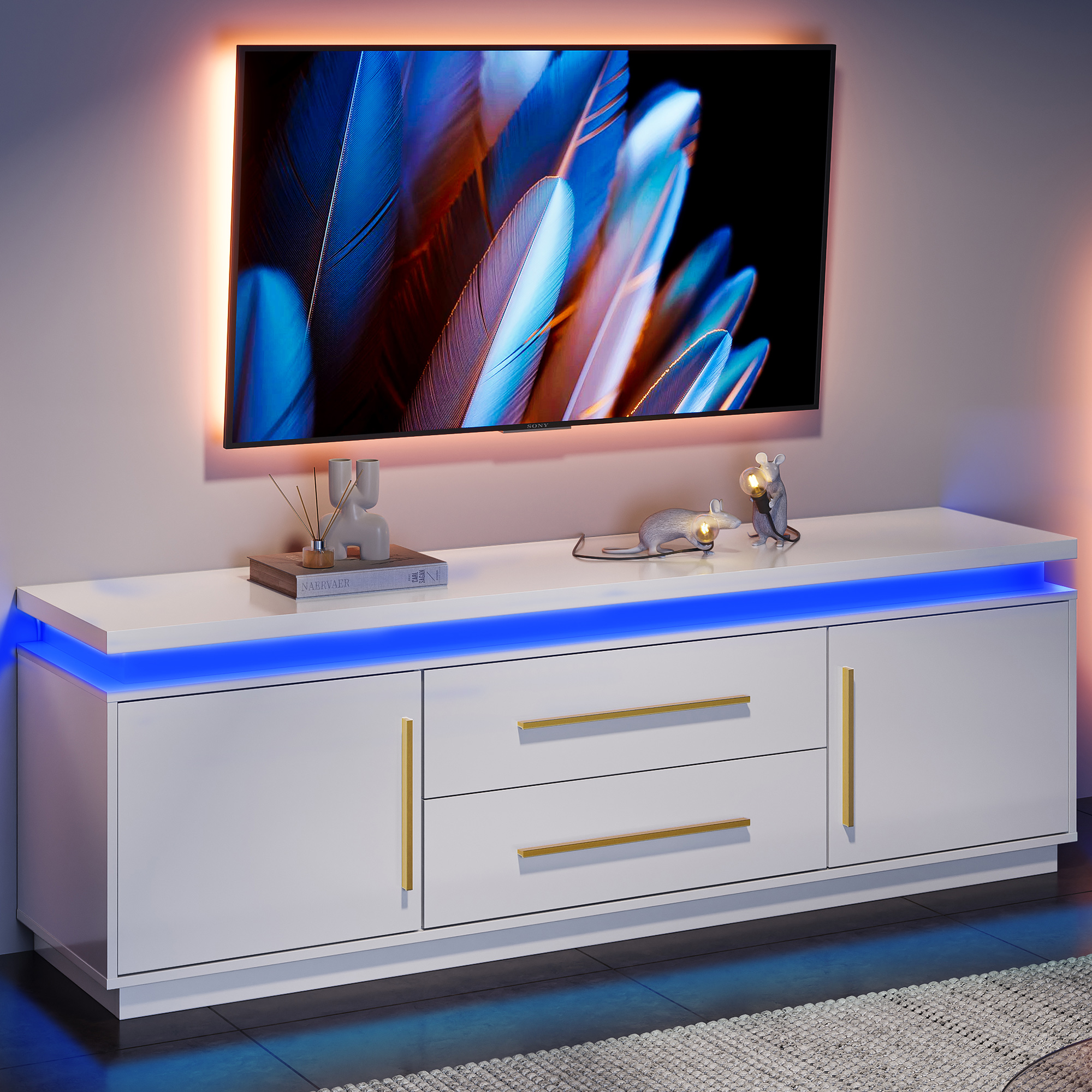 For Tv Up To 75", With Led Lights Change To Melody Of Music