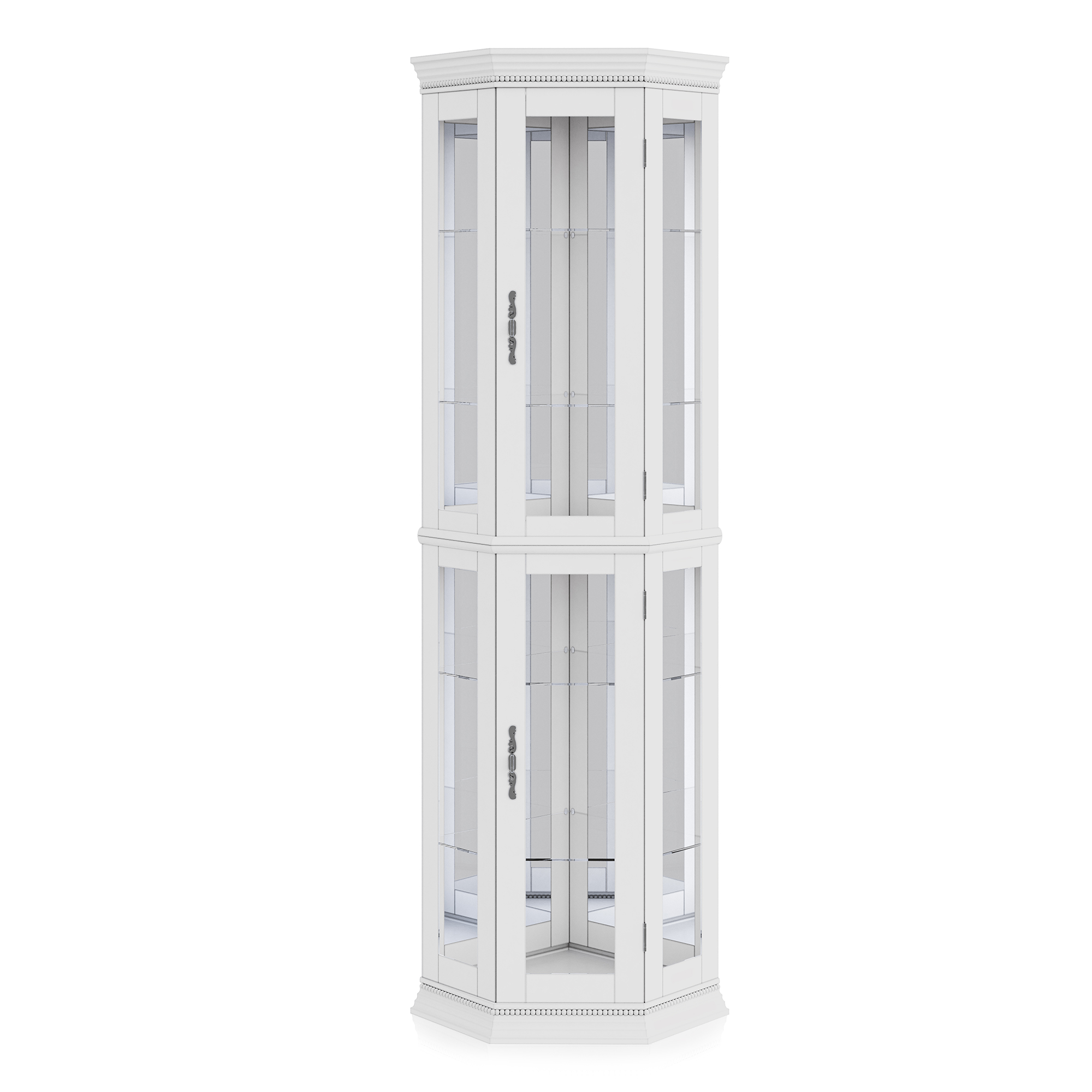 Lorona Floor Standing 5 Sided Lighted Corner Curio Cabinet - Picture 31 of 31