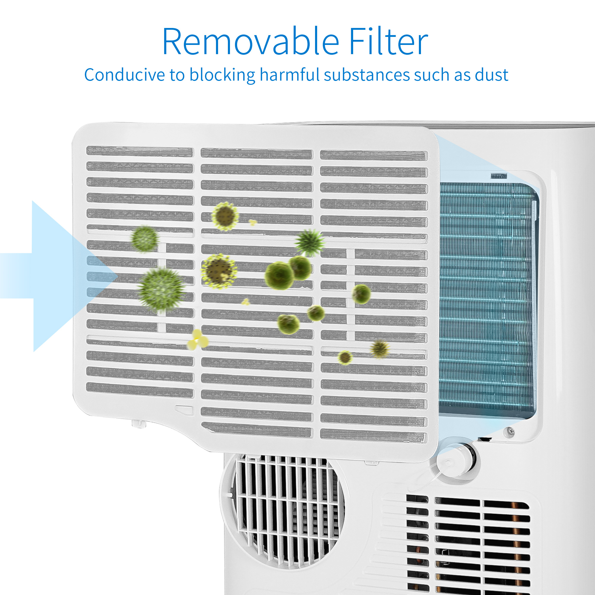 DELLA 14000 BTU Portable Air Conditioner Wifi for Rooms Up To 700 Sq