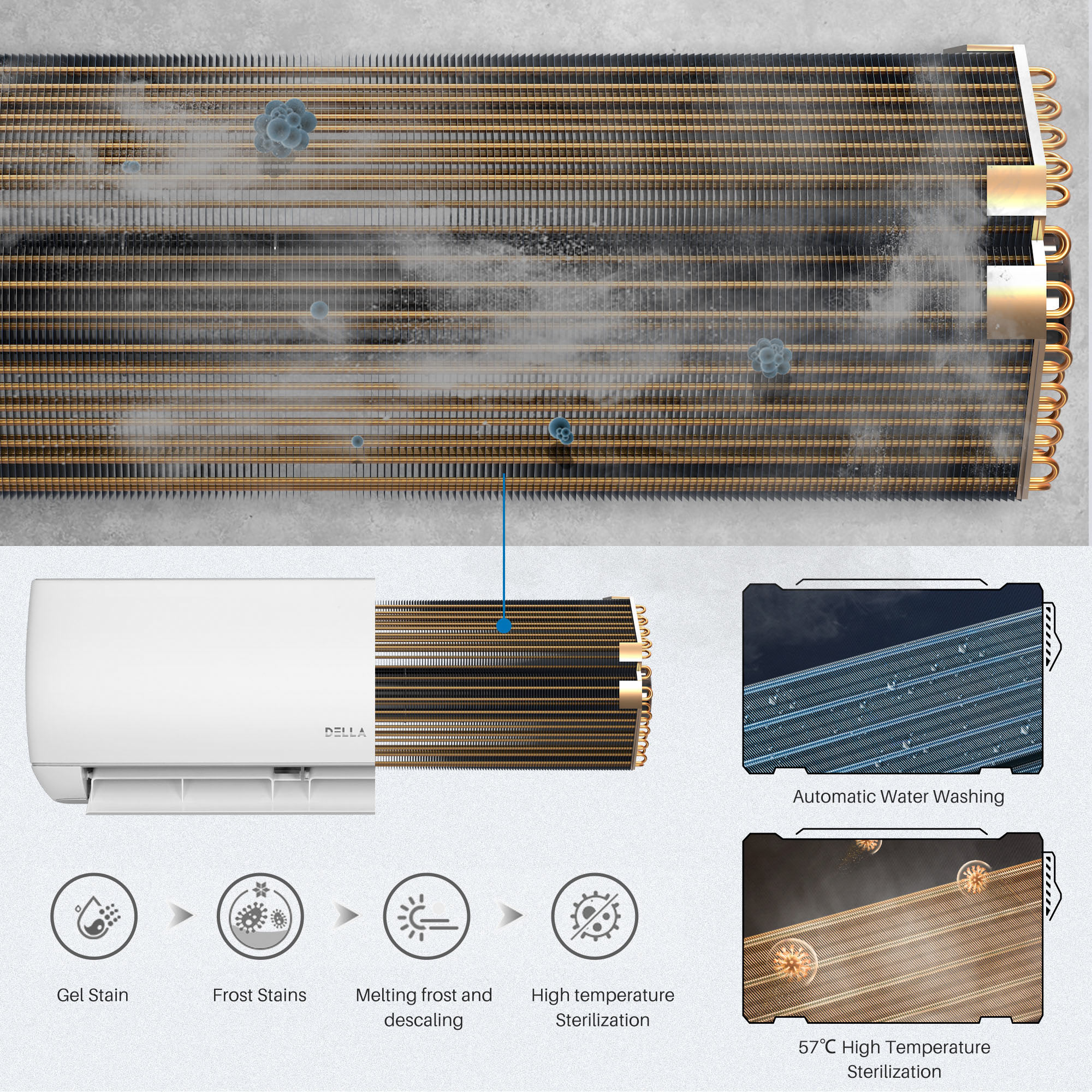 18000 BTU Wifi Enabled Mini Split AC with Heat Pump, 17 SEER 208-230V