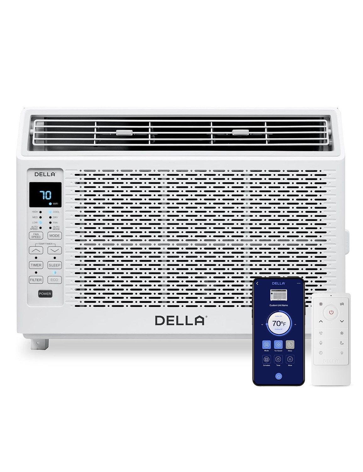 6000 BTU Energy Saving Window Air Conditioner, Cools Up to 250 Sq. Ft.