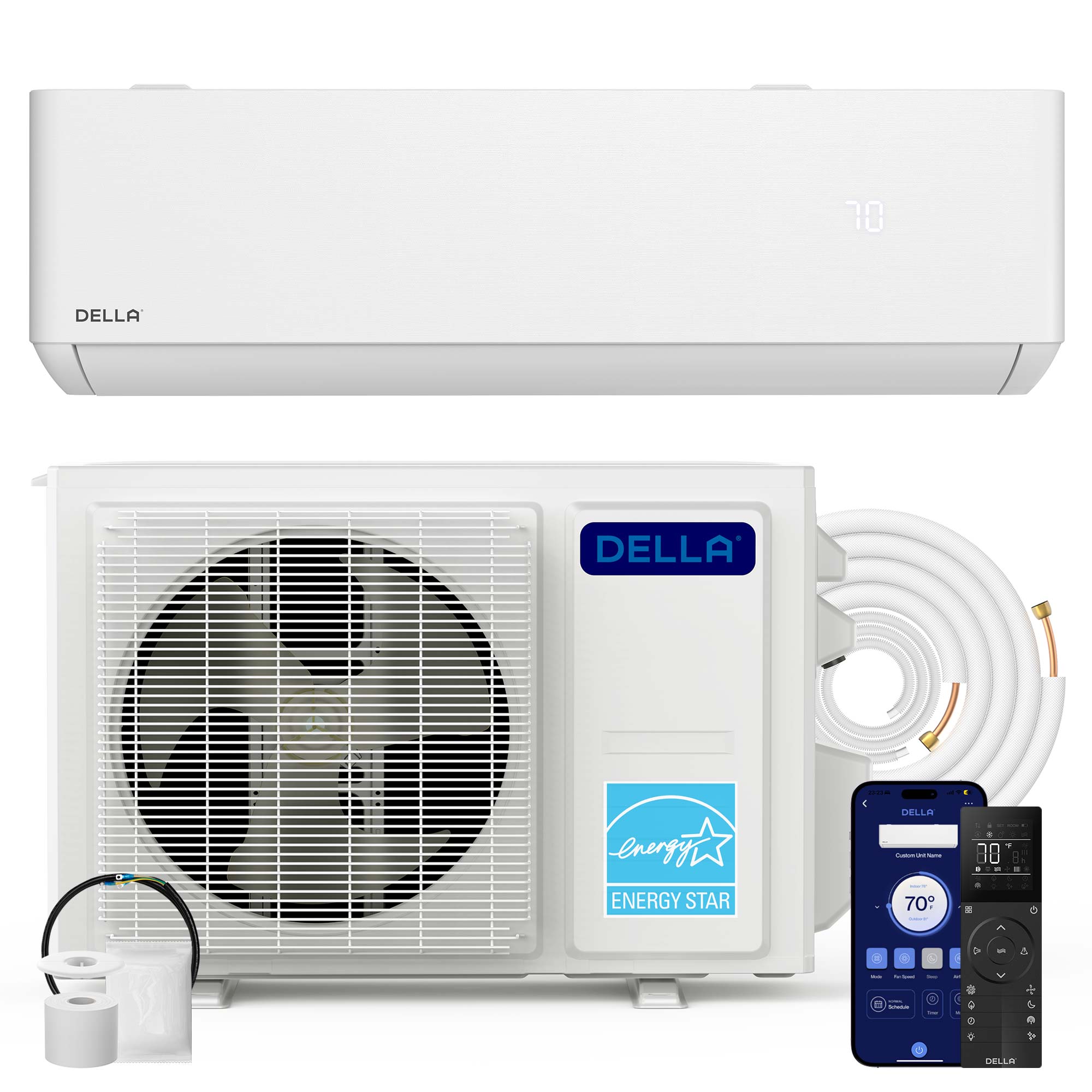 9,000 BTU Mini Split, 230V 25 SEER2, Cools Up to 400 Sq. Ft