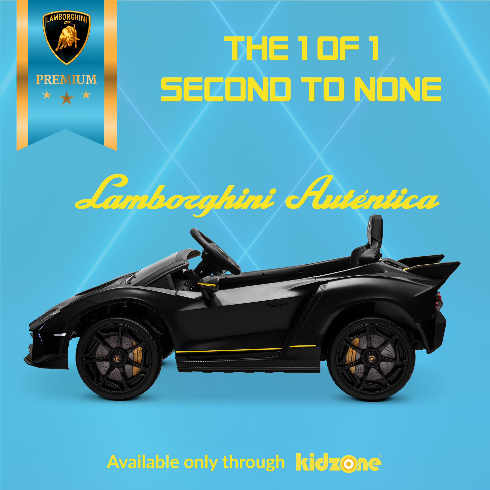Kidzone 12v Licensed Lamborghini Autentica Kids Ride On Car w/ 4 Motors - Picture 8 of 21