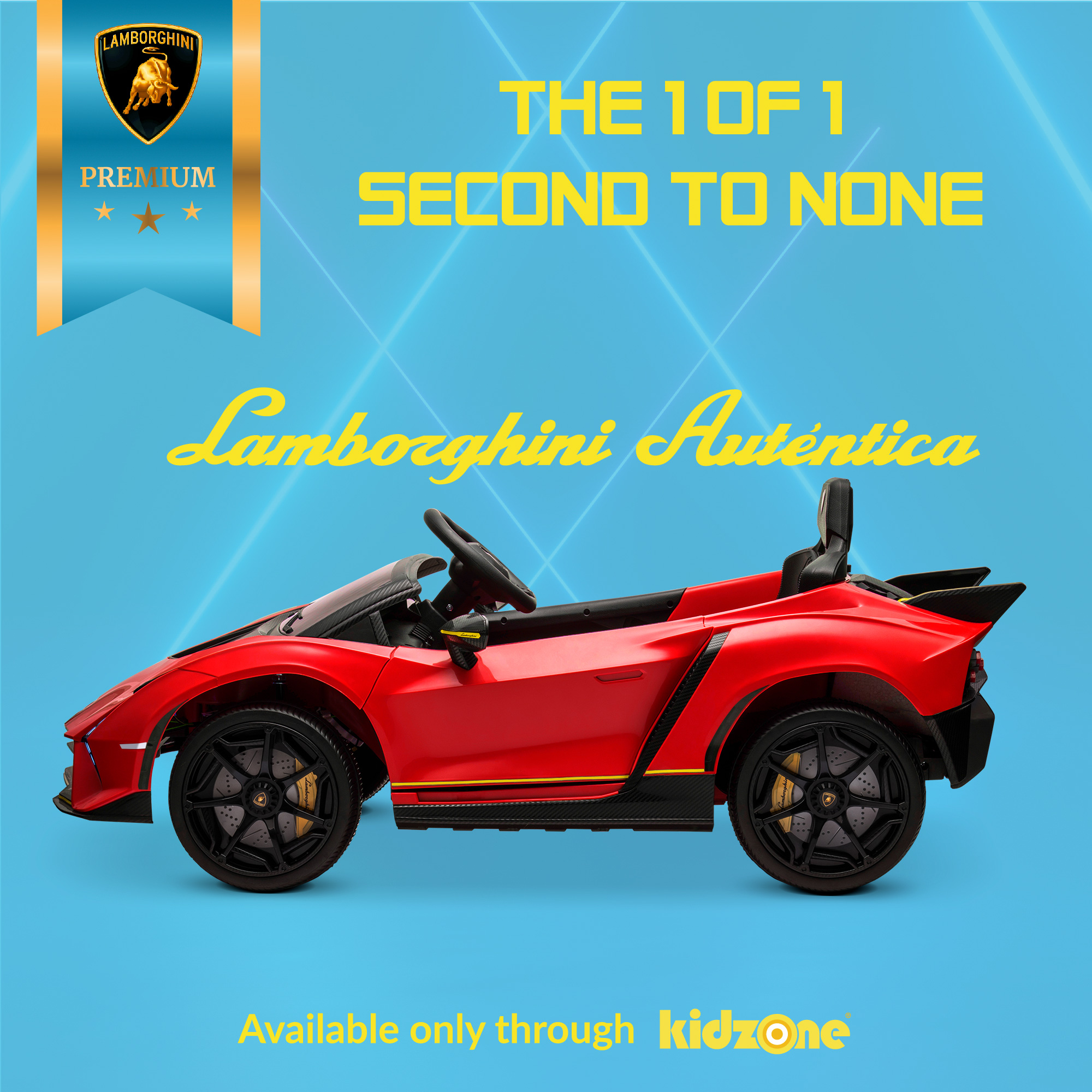 Kidzone 12v Licensed Lamborghini Autentica Kids Ride On Car w/ 4 Motors - Picture 17 of 21