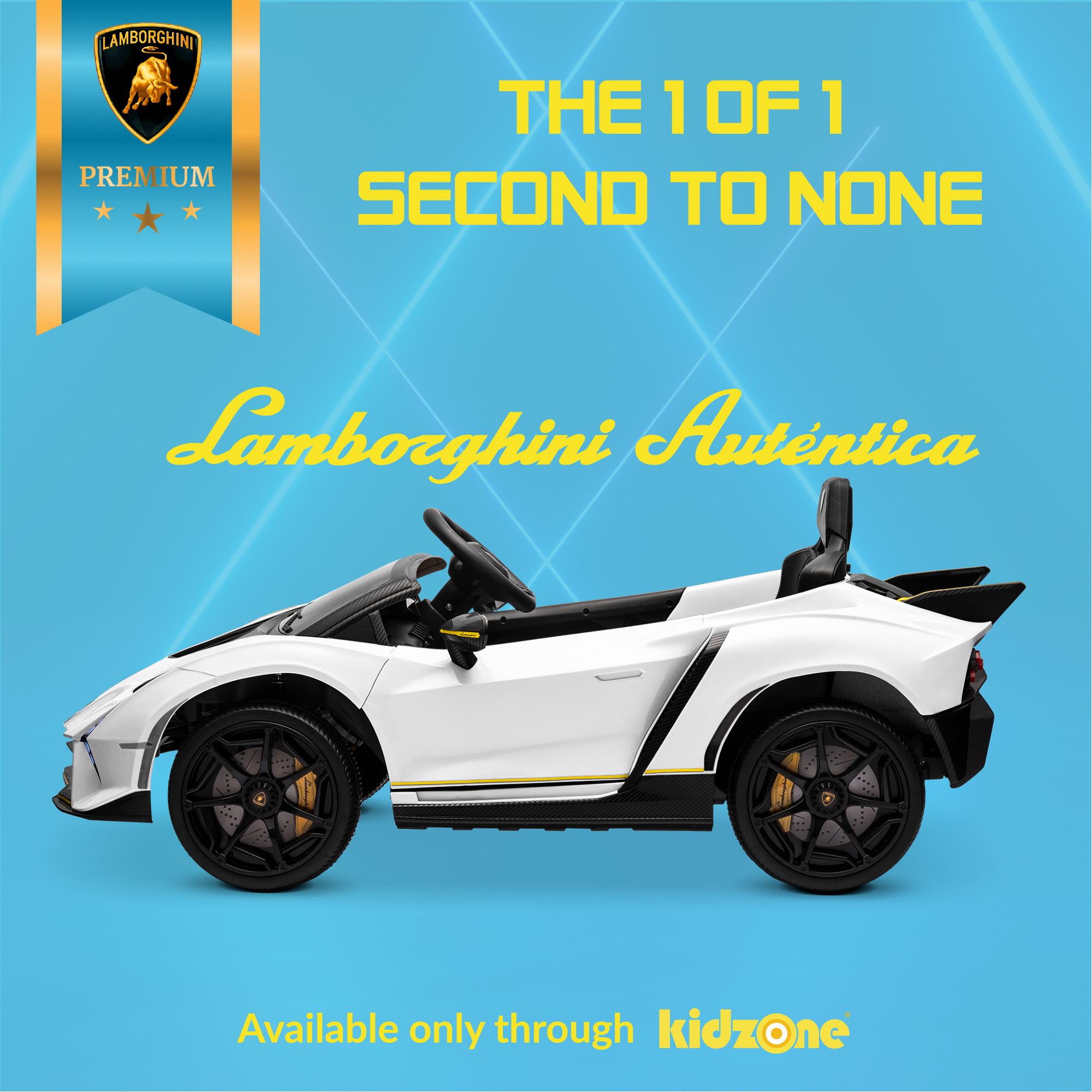 Kidzone 12v Licensed Lamborghini Autentica Kids Ride On Car w/ 4 Motors - Picture 20 of 21