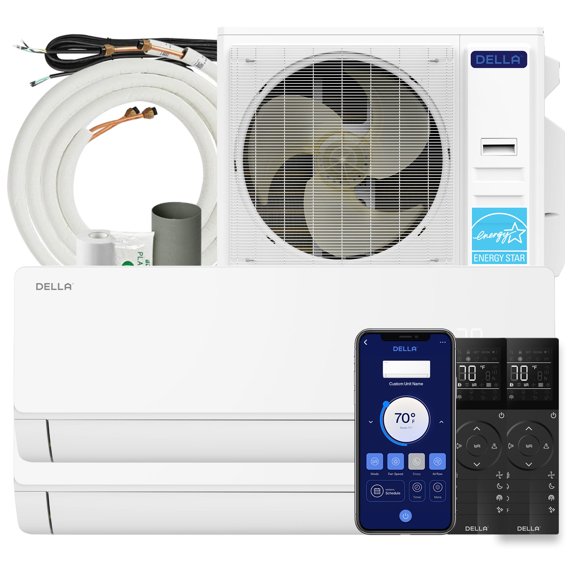 42K BTU 2 Zone (2x24K) Mini Split AC Fits Up to 3000 Sq.Ft