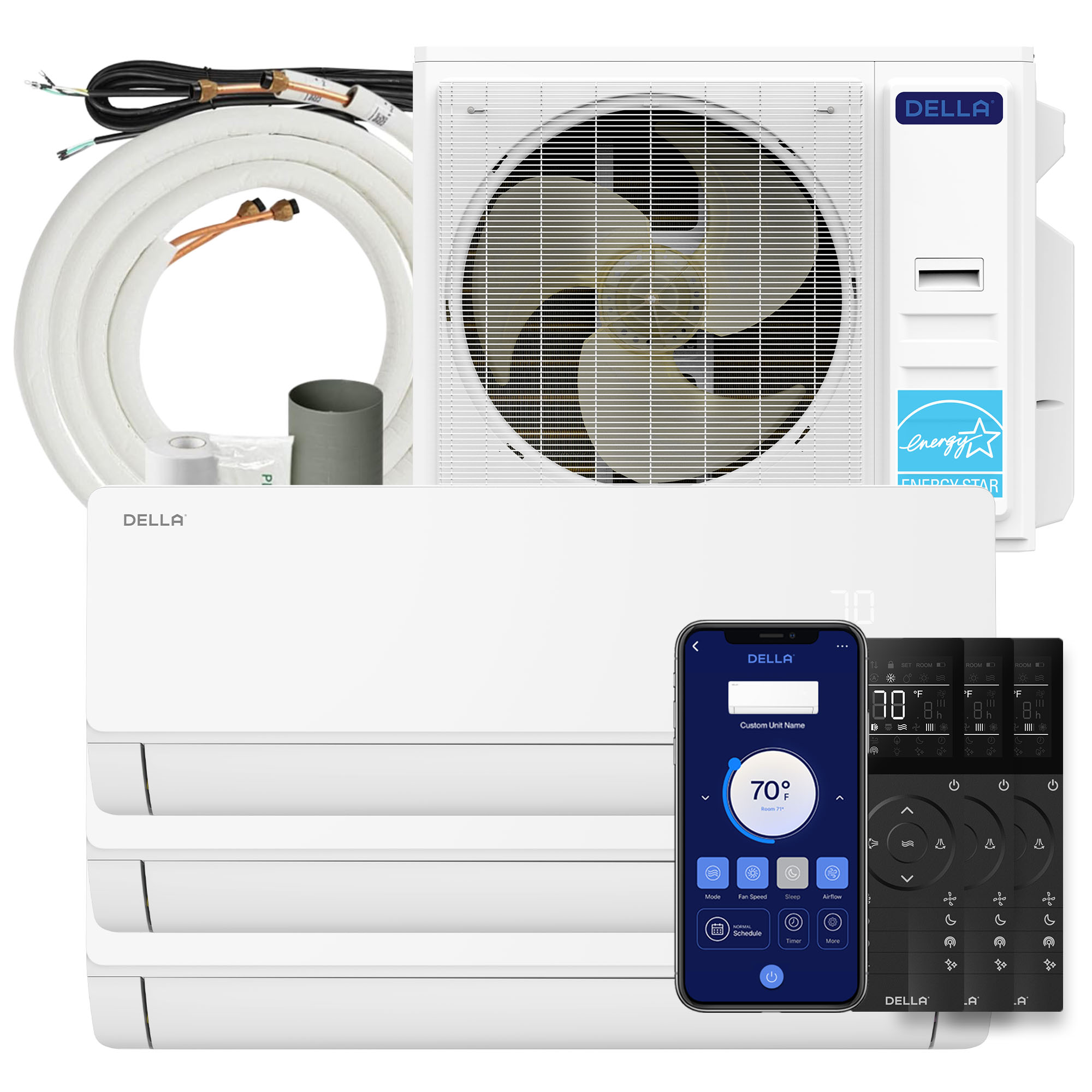 42K BTU 3 Zone (3x18K) Mini Split AC Fits Up to 3000 Sq.Ft