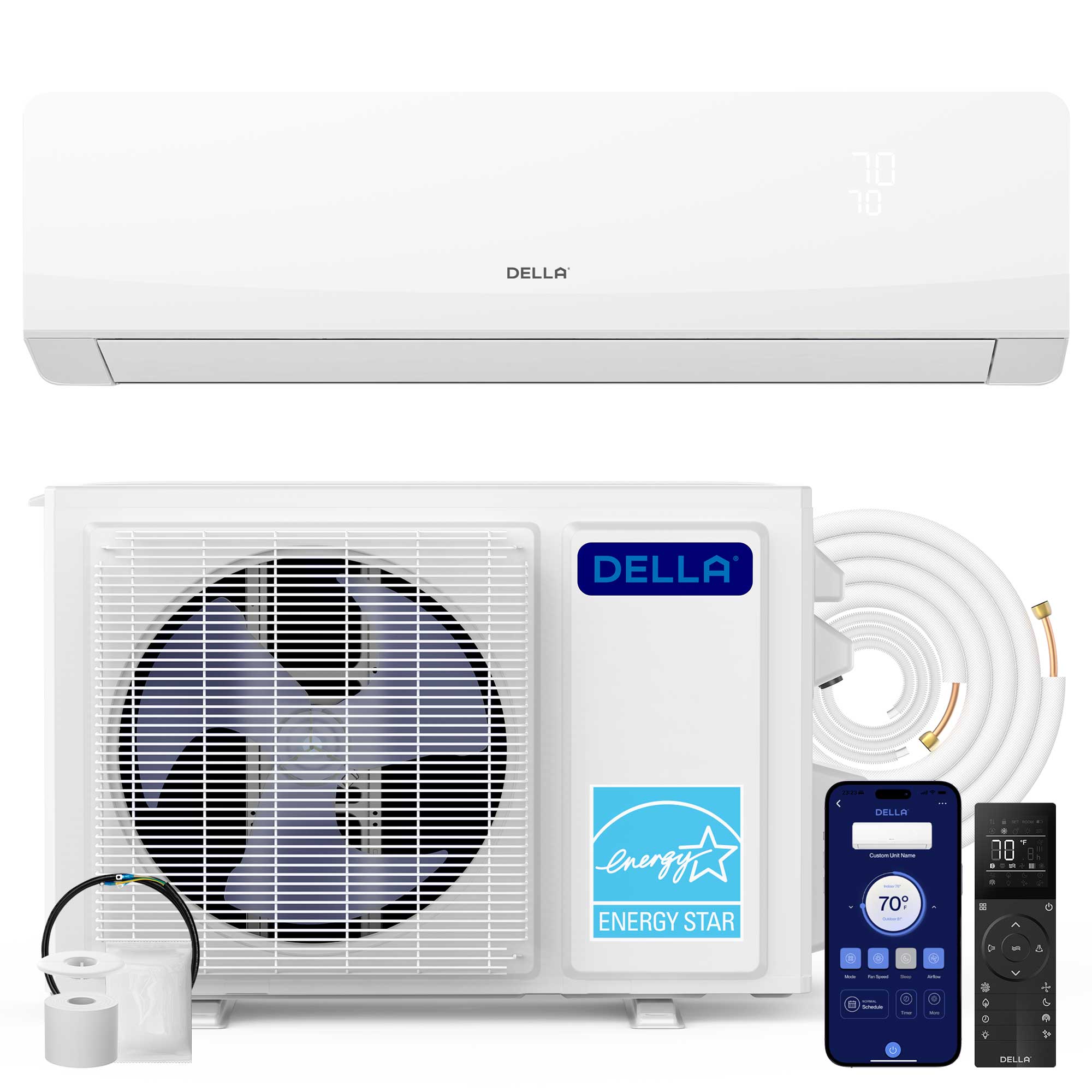 Serena 9800 BTU 115V Mini Split AC w/Heat Pump Cools up to 400 Sq.Ft