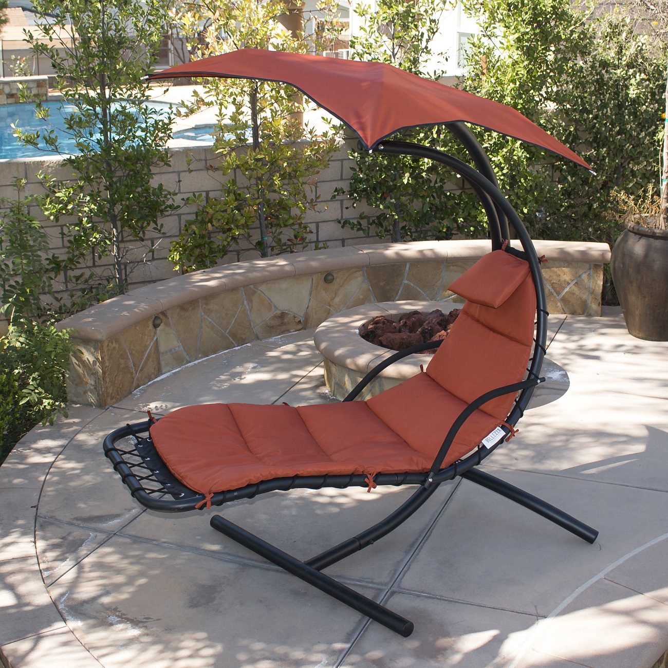 Hanging Chaise Lounge Chair Hammock Swing Canopy Glider ...