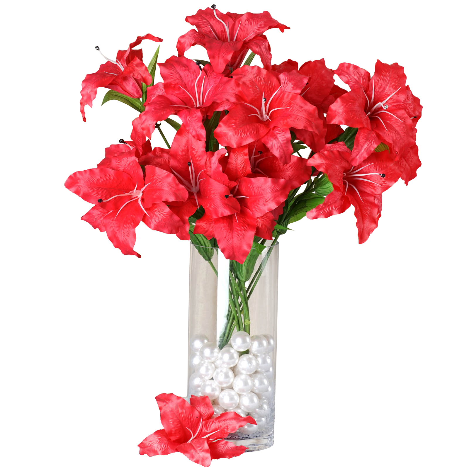 54 pcs EXTRA LARGE Lilies Wedding Silk Artificial Lily Flowers for