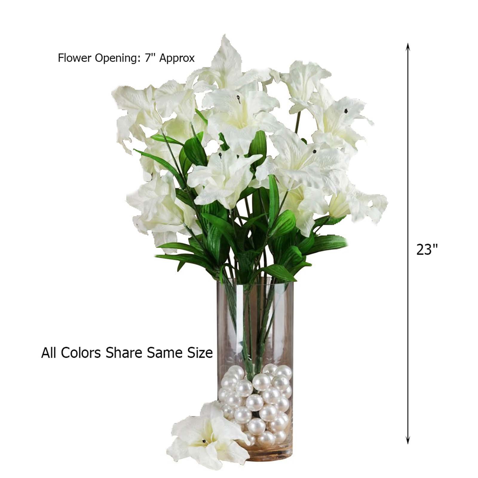 54 pcs EXTRA LARGE Lilies Wedding Silk Artificial Lily Flowers for