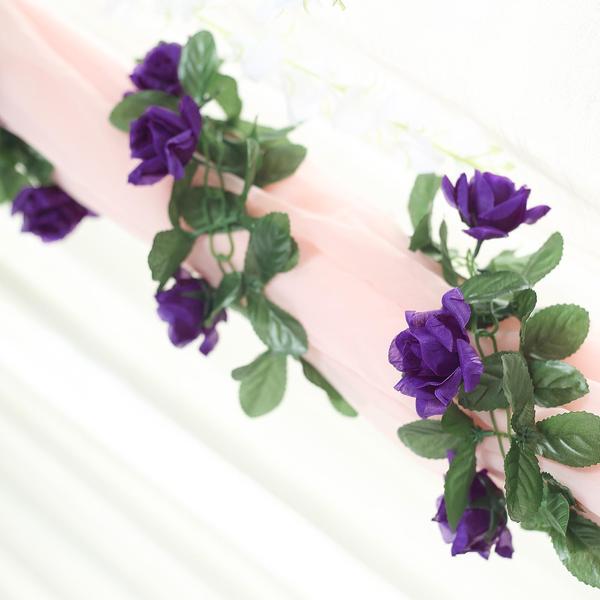6 feet 3D Chain GARLAND SILK ROSES Wedding FLOWERS Bouquets Party Home Decor - Picture 25 of 39
