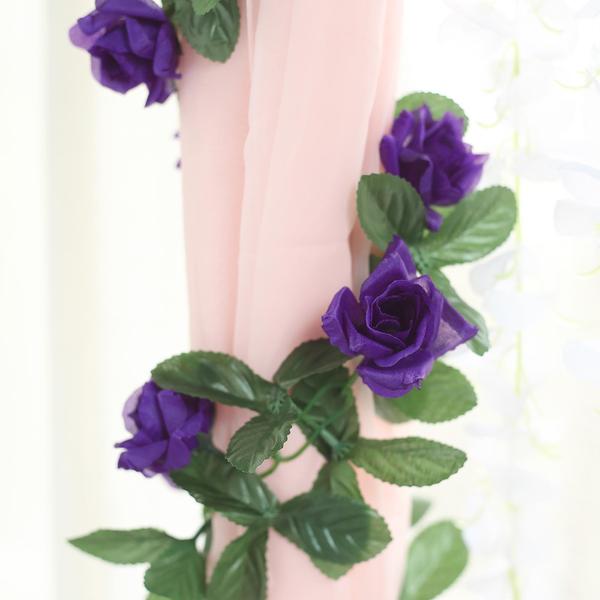 6 feet 3D Chain GARLAND SILK ROSES Wedding FLOWERS Bouquets Party Home Decor - Picture 26 of 39