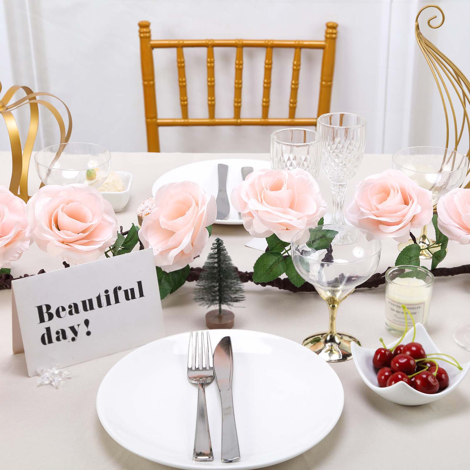 6 feet Garland Silk Rose Flowers Leaves Wedding Party Decorations Home Supplies - Picture 8 of 38