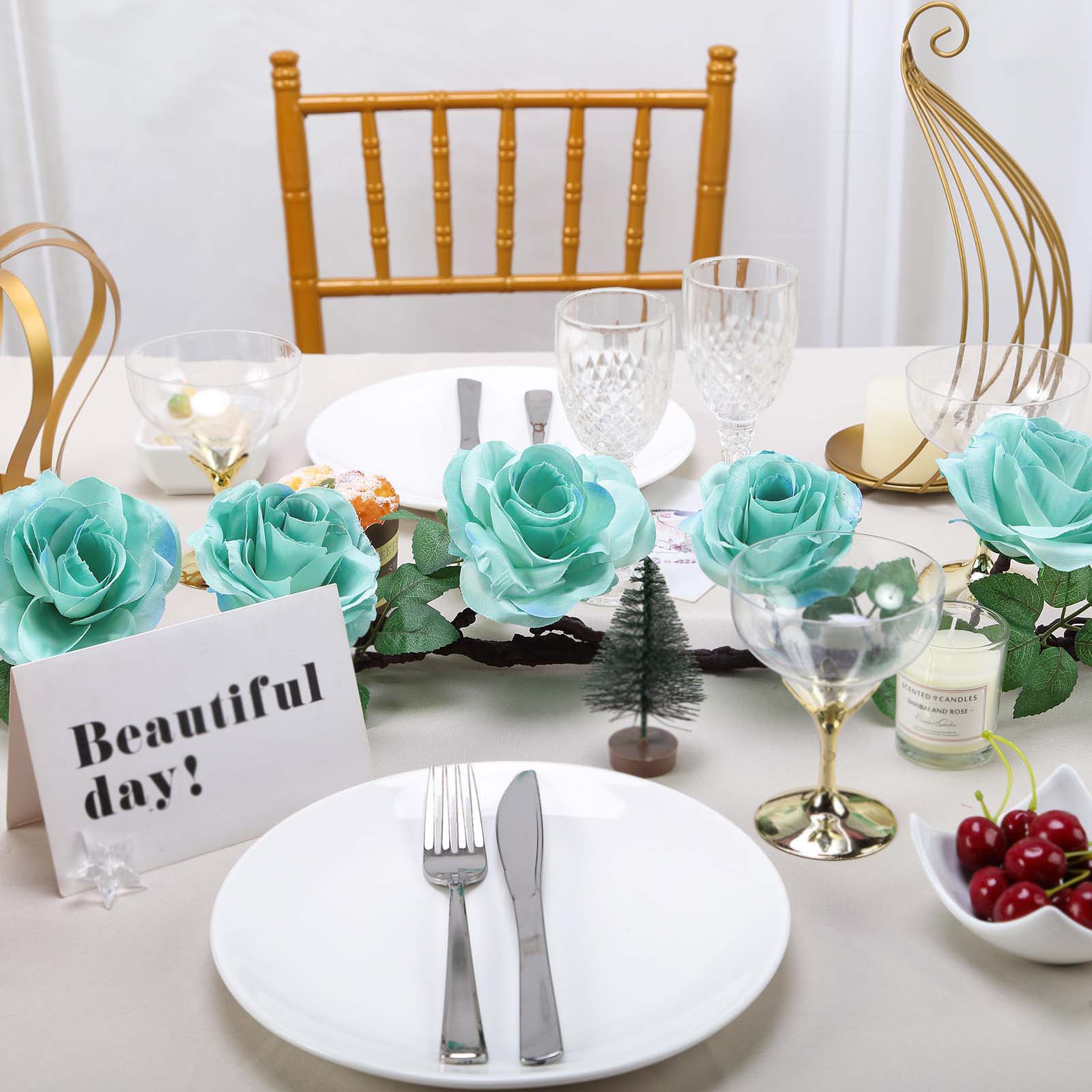 6 feet Garland Silk Rose Flowers Leaves Wedding Party Decorations Home Supplies - Picture 27 of 38