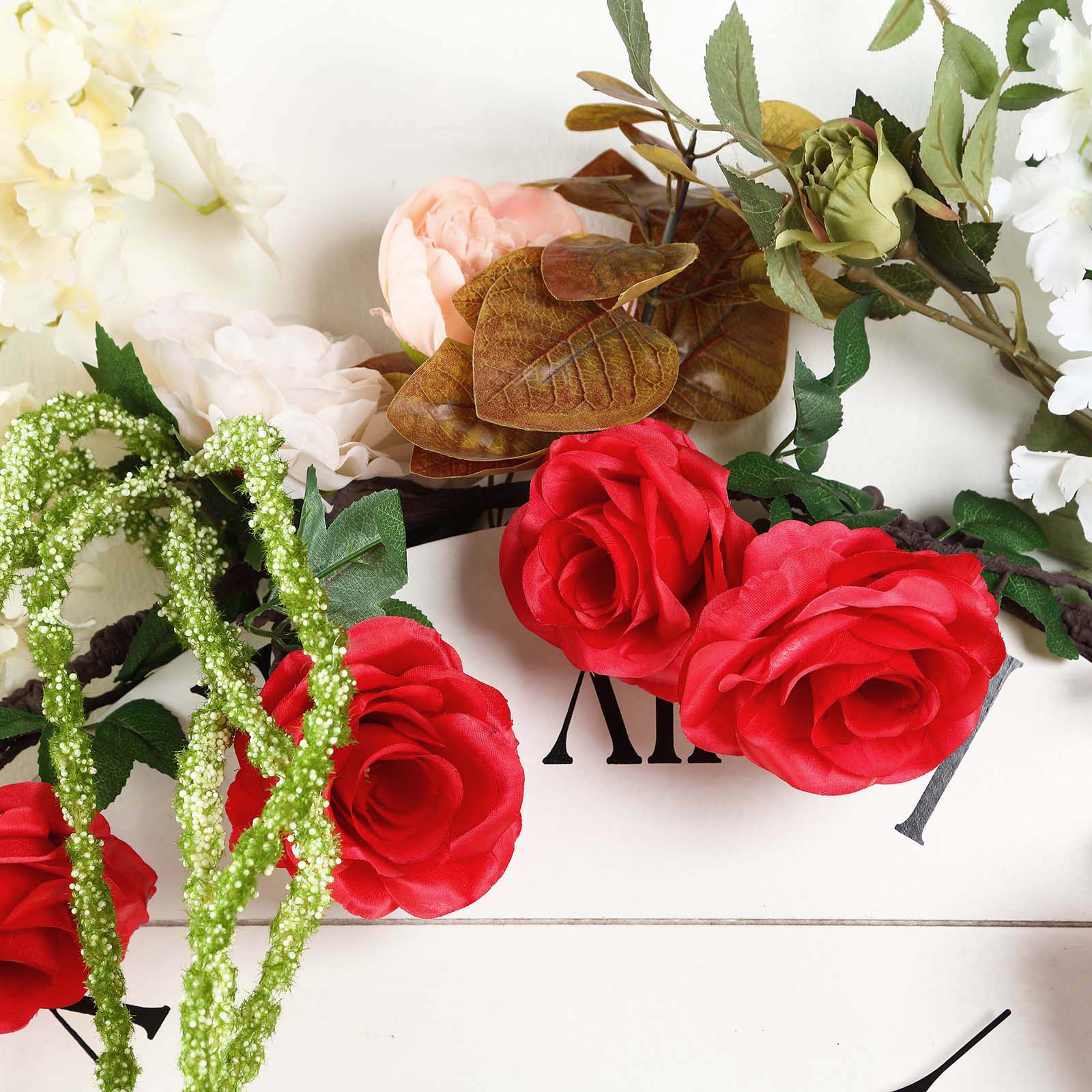 6 feet Garland Silk Rose Flowers Leaves Wedding Party Decorations Home Supplies - Picture 23 of 38