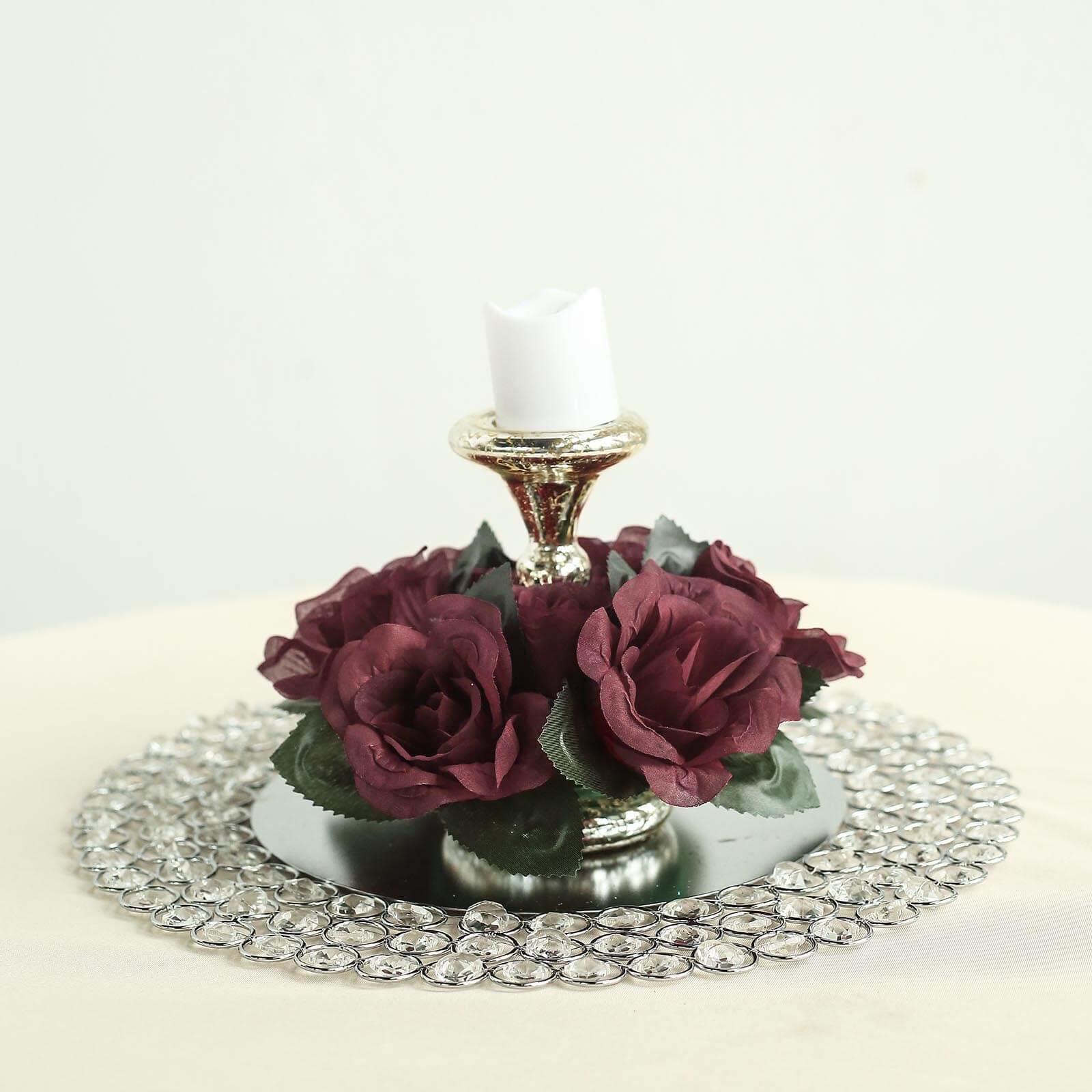 Artificial ROSES FLOWERS CANDLE RINGS Centerpieces Wedding Party