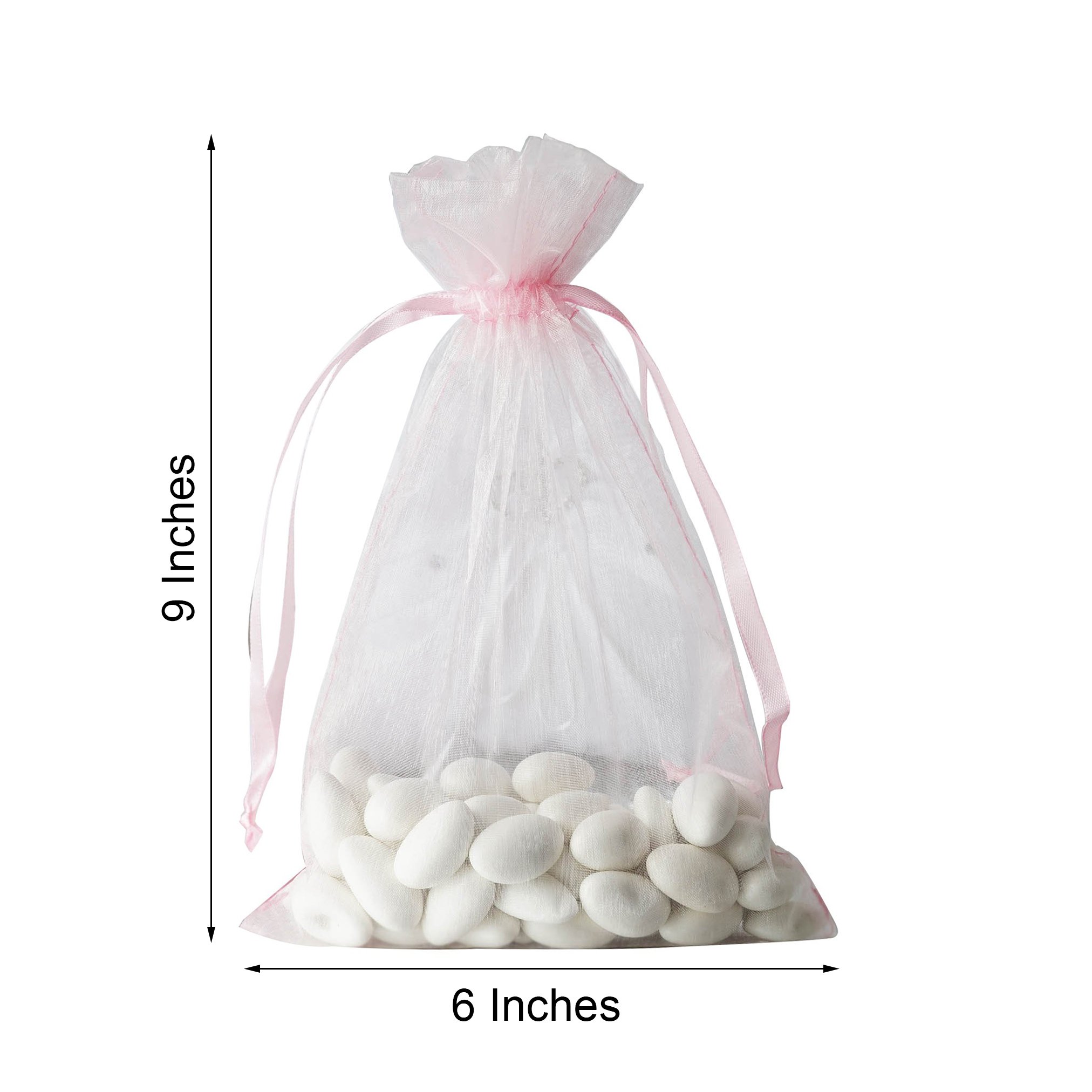 100 pcs 6x9 inch ORGANZA Fabric BAGS Wedding FAVORS Drawstring Gift — free download