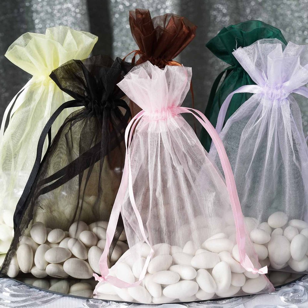 100 pcs 6x9 inch ORGANZA Fabric BAGS - Wedding FAVORS Drawstring Gift Pouch - Picture 51 of 71