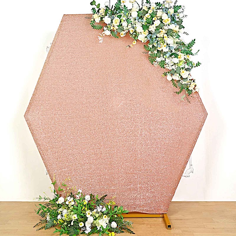 8 feet Metallic Glittered Spandex Hexagon STAND COVER Party Events Decorations