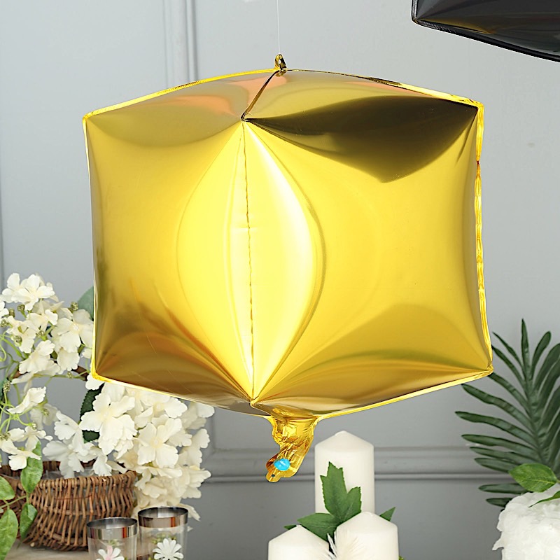 14×14-Inch 4D Cube Mylar Foil Balloon Party Wedding Event Decorations Supplies