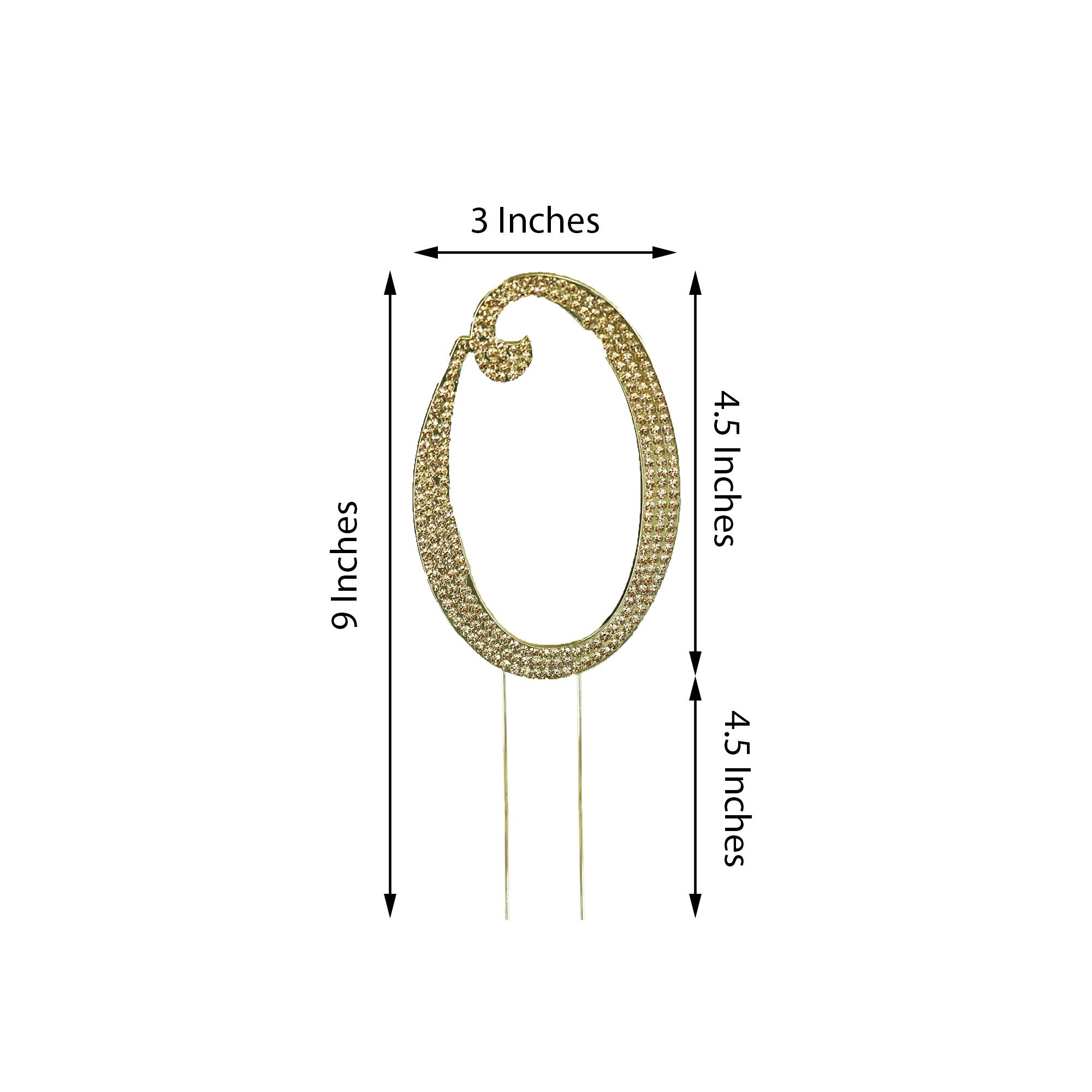 4.5" tall Gold Crystal Rhinestone Cake Topper Wedding Birthday Party Decorations - Picture 8 of 145