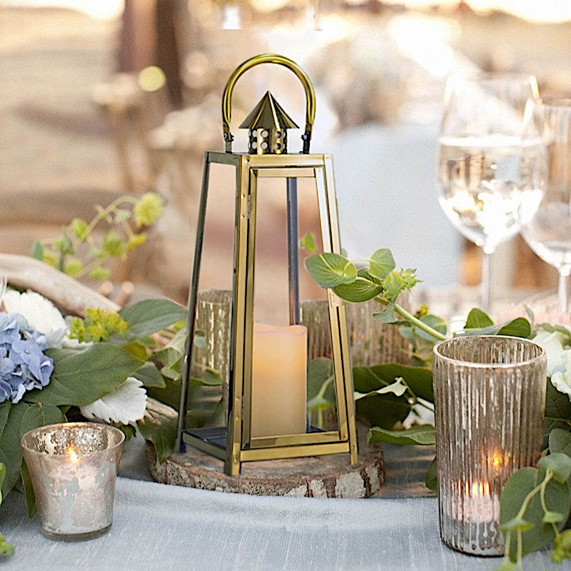 15-Inch tall Metal Lantern Candle Holder Party Home Wedding Centerpieces Sale