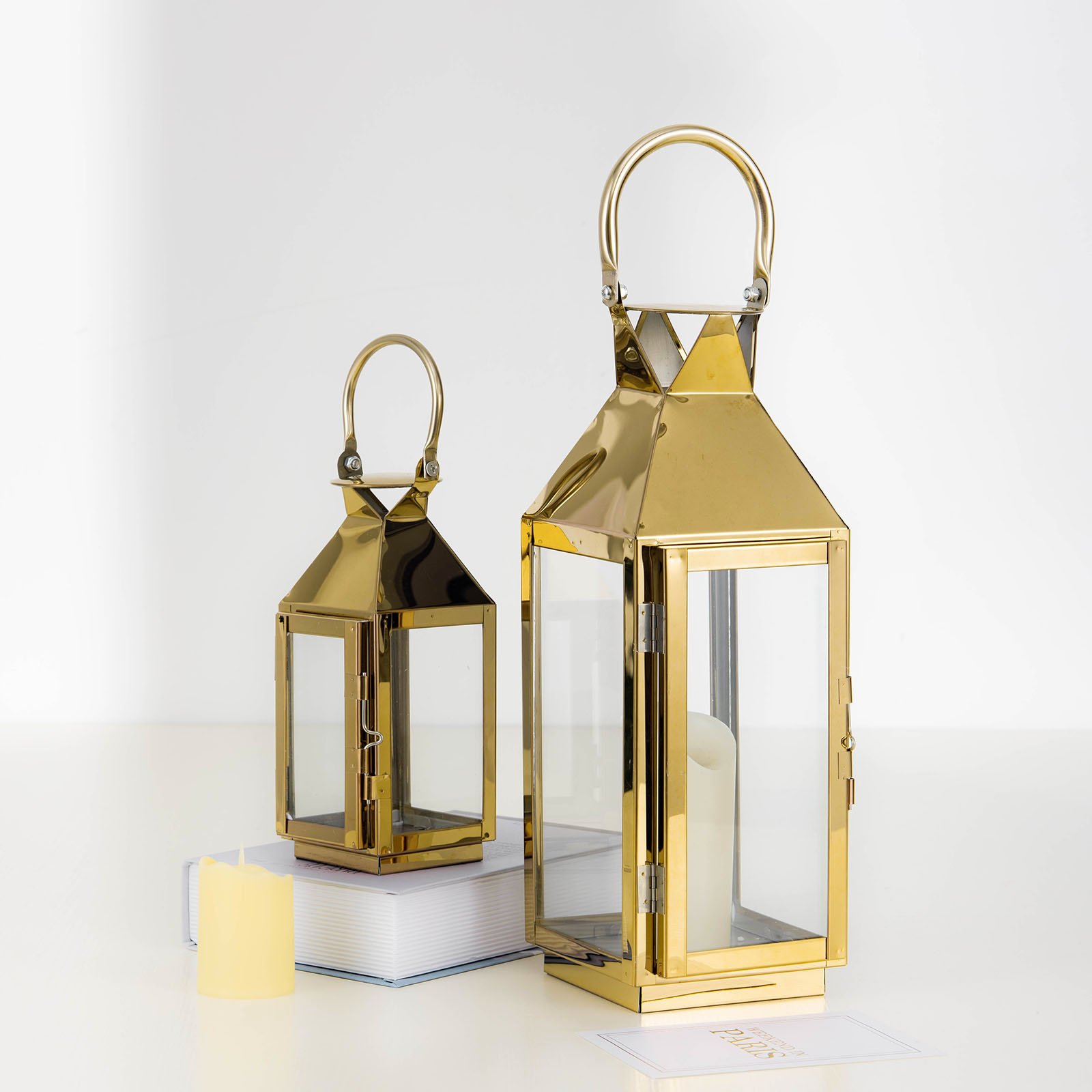 14-Inch tall Metal Lantern Candle Holder Party Home Wedding Centerpieces Sale - Picture 12 of 16