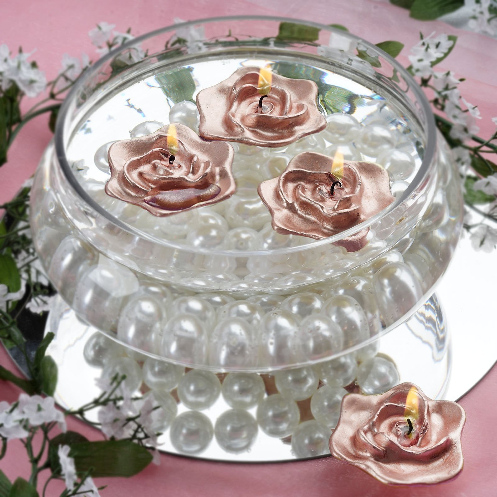 2.5" wide Wedding Roses Flowers Floating Candles Centerpieces Decorations SALE - Picture 15 of 22