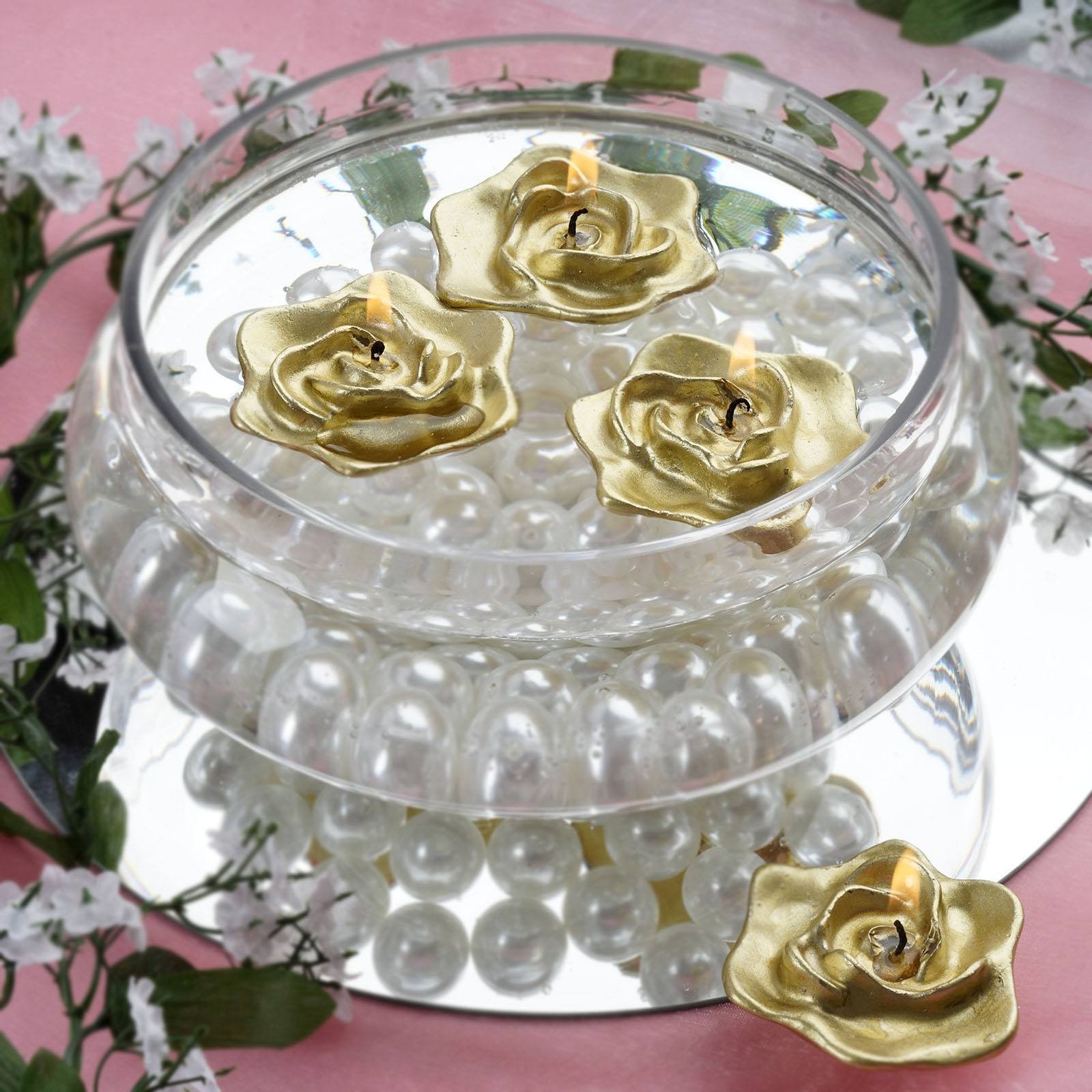2.5" wide Wedding Roses Flowers Floating Candles Centerpieces Decorations SALE - Picture 7 of 22
