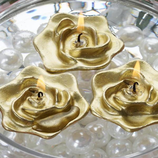2.5" wide Wedding Roses Flowers Floating Candles Centerpieces Decorations SALE - Picture 9 of 22